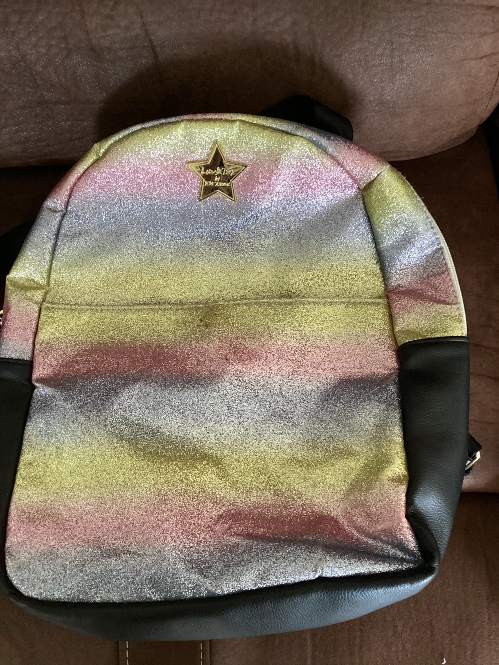 Luv Betsey Johnson Pastel Backpack Glitter Pink Blue Yellow